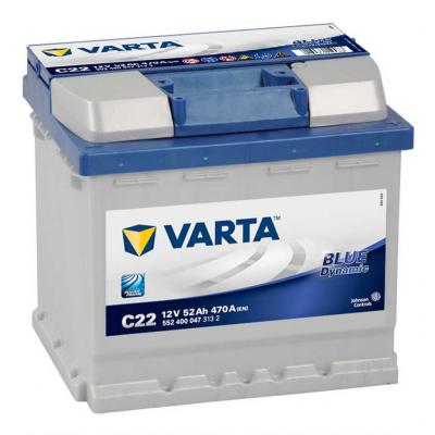 Varta Blue Dynamic C22 akkumulátor, 12V 52Ah 470A J+ EU, magas